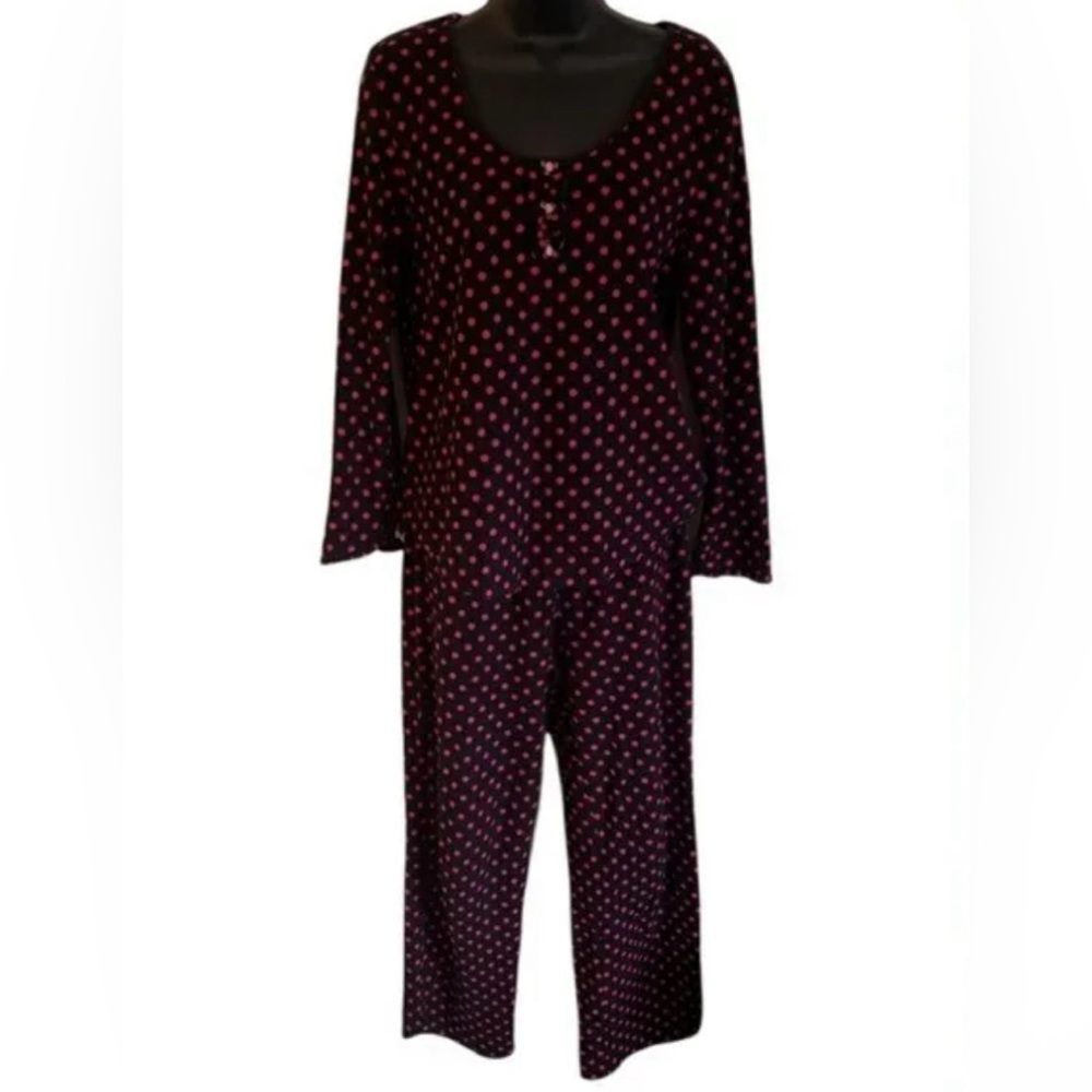Betsy Johnson Black & Pink Polka Dot Pajamas - Size M 🌹